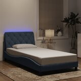  The Living Store Posteljni okvir z LED lučkami temno siv 100x200 cm žamet - Posteljni Okvir, (21491076) Cene
