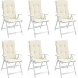  Jastuci za vrtne stolice 6 kom krem 120 x 50 x 3 cm od tkanine | Eponuda.com