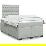  The Living Store Box spring postelja z vzmetnico svetlo siva 120x190 cm žamet - Box Spring Postelja, (21490758) | Shoptok.si