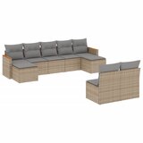 Maison Chic Seti vrtnega pohištva - Vrtna garnitura - Vrtni pohištvo set 9-delna z blazinami bež poli ratan, (21800608) | Shoptok.si