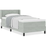  Kutna Krevetna Osnova s Madracem Svjetlosiva 90x200 cm Baršun | shoptok.hr