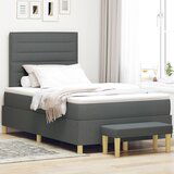 vidaXL Krevetni okvir s madracem Set od 2 Tamnosivi Tkanina 120 x 200 cm | shoptok.hr