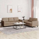  2-dijelni set sofa s jastucima boja cappuccina od umjetne kože Cijene