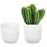 KADAX cvetlični lonec, pokrov za cvetlični lonec, 11 cm, plastika, okrogel, rebrast, bel, (5000346147) | Shoptok.si