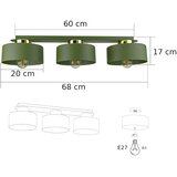  plafonska lampa ignia 3xE27/60W/230V zelena/zlatna | Eponuda.com