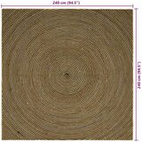  Tepih Prirodna i crna 240 x 240 cm Juta | shoptok.hr