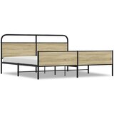 Maison Chic Kovinski Posteljni okvir - Dvoposteljna postelja - Zakonska postelja brez vzmetnice sonoma hrast 183x213 cm, (21694820) | Shoptok.si