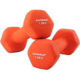 Songmics Komplet 2 uteži, 2 x 1,5 ročne uteži iz neoprena z mat površino, domača vadba, fitnes vaje, oranžna SYL63OG, (21533724) Cene