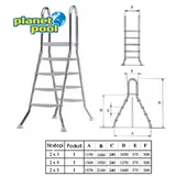 PLANET POOL nerjaveča lestev za bazen 150 cm - 2x5 stopnic