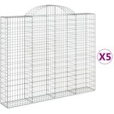  Lučne gabionske košare 5 kom 200x30x160/180cm pocinčano željezo | shoptok.hr