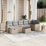 vidaXL 8-dijelni set vrtnih sofa s jastucima bež od poliratana | shoptok.hr