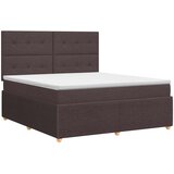  Boxspring krevet s madracem Tamno smeđa 180 x 200 cm Tkanina | shoptok.hr