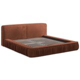 Makamii Tapecirani bračni krevet u boji terakote s prostorom za odlaganje s okvirom od letvica 140x200 cm Keoni - | shoptok.hr