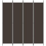 Sobna pregrada s 4 panela smeđa 200 x 220 cm od tkanine | Eponuda.com