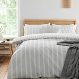 Bianca Siva bombažna posteljnina za zakonsko posteljo 200x200 cm Ashford Stripe – | Shoptok.si