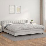 The Living Store Box spring postelja z vzmetnico bela 200x200 cm umetno usnje - Box Spring Postelja, (21515204) | Shoptok.si