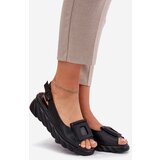 ARTIKER Ladies leather wedge sandals with decoration Black | Shoptok.si