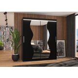 ADRK Klizni ormar s ogledalom i LED rasvjetom MEDISON, 180 cm - CRNA | shoptok.hr