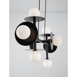 Nova Luce Bela/črna kovinska viseča svetilka s steklenim senčilom Pielo – | Shoptok.si