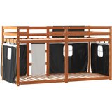 Krevet na kat sa zavjesama bijelo-crni 80 x 200 cm od borovine | Eponuda.com