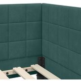 vidaXL Kotna postelja z vzglavjem Temno zelena 80 x 200 cm Žamet | Shoptok.si