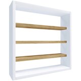 MID.YOU STENSKI REGAL 40/40/10 cm bela, medeni hrast | Shoptok.si