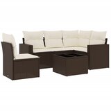 6-dijelni set vrtnih sofa od poliratana s jastucima smeđi | shoptok.hr