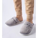 Gemre Gray warm slippers with a bow Antonino Cene
