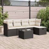 vidaXL 6-dijelni set vrtnih sofa s jastucima crni od poliratana | shoptok.hr