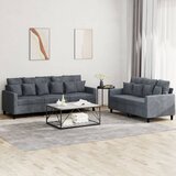  2-dijelni set sofa s jastucima tamnosivi baršunasti | shoptok.hr