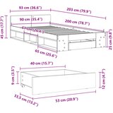  Okvir za krevet s ladicom boja hrasta 90x200 cm | shoptok.hr