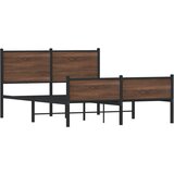 vidaXL kovinski posteljni okvir z vzglavjem in vznožjem 137x190 cm, (21322111) | Shoptok.si