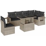 Maison Chic Seti vrtnega pohištva - Vrtna garnitura - Vrtni pohištvo set 7-delna z blazinami siv poli ratan, (21801805) | Shoptok.si