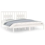  Posteljni okvir bel iz trdnega lesa 180x200 cm 6FT, (20646540) | Shoptok.si