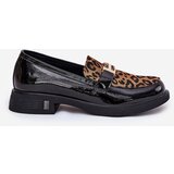 VINCEZA Leather Patent Loafers Leopard | Shoptok.si