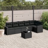  7-dijelni set vrtnih sofa od poliratana s jastucima crni | shoptok.hr