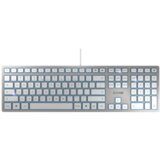 Cherry KC 6000 Slim tipkovnica USB AZERTY Francuski Srebro, Bijelo | Shoptok.si