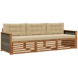 vidaXL Zunanja garnitura za sedenje z blazino 3 pcs Naravna in bež, (5000281759) | Shoptok.si