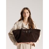 Reserved Torba shopper od umjetne brušene kože - tamnosmeđe | shoptok.hr