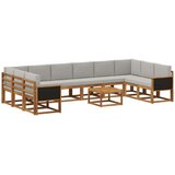 vidaXL Zunanja garnitura za sedenje 11 pcs Naravna in svetlo siva, (5000281323) | Shoptok.si
