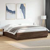  Okvir za krevet smeđi hrast 200 x 200 cm konstruirano drvo | shoptok.hr