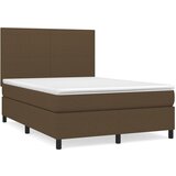 vidaXL Krevet s oprugama i madracem tamnosmeđi 140x200 cm tkanina Cijene