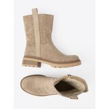 Shelvt Beige boots on a thick sole with an ankle upper | Shoptok.si
