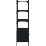  Knjižna omara 3-nadstropna črna 70x30x109,5 cm inženirski les | Shoptok.si