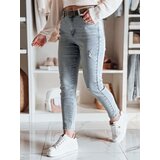 DStreet Spodnie damskie jeansowe slim fit z paskiem MIXFELL niebieskie | Shoptok.si