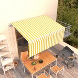 vidaXL avtomatsko zložljiva tenda s senčilom 3,5x2,5 m rumena in bela Cene