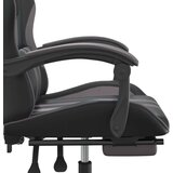  Igraća stolica od umjetne kože s osloncem za noge Crna i siva | shoptok.hr