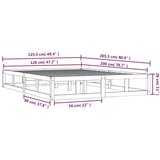  Za krevet crni 120 x 200 cm od masivnog drva | shoptok.hr