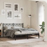  Metalni okvir za krevet s uzglavljem crni 150x200 cm | shoptok.hr