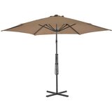 Vanjski suncobran s čeličnim stupom 300 cm smeđesivi | shoptok.hr